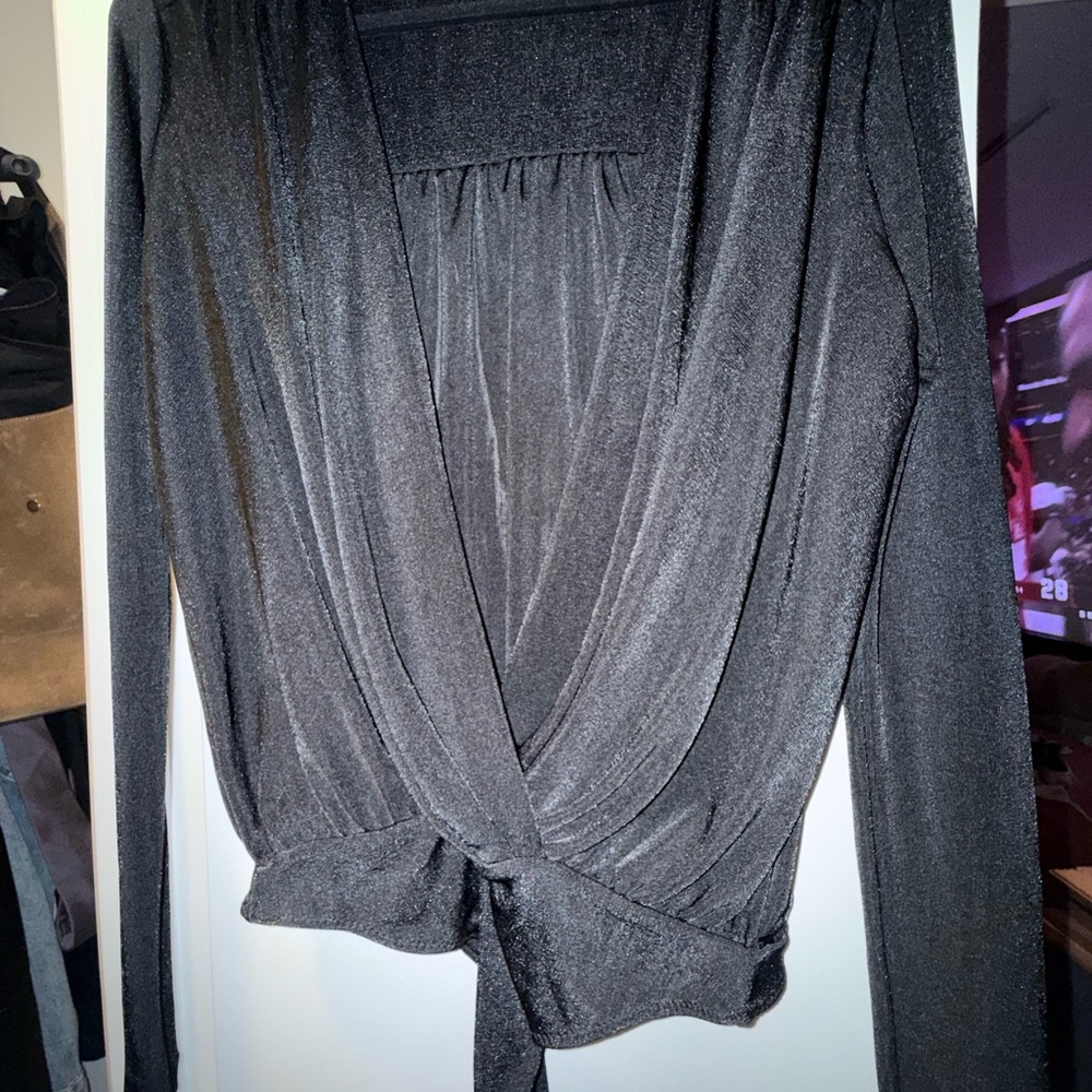 Elegant Black Wrap Top